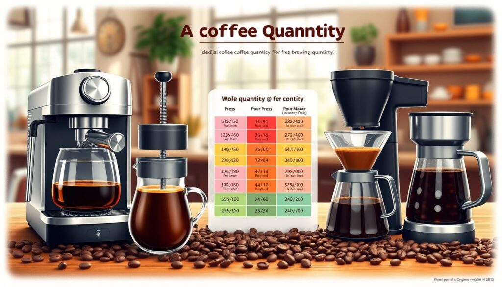 kaffemængde efter bryggemetode